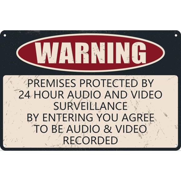 Video And Audio Surveillance Signs