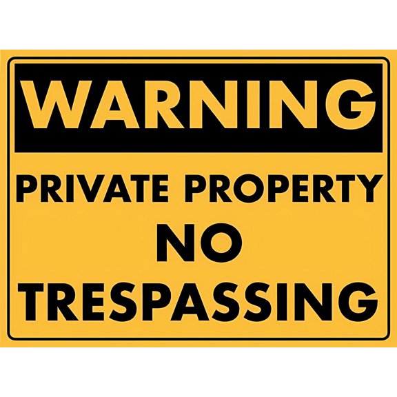 Warning Private Property No Trespassing Retro - 8"x12" Aluminum Metal Tin Vintage Style Wall Decor for Home Pool
