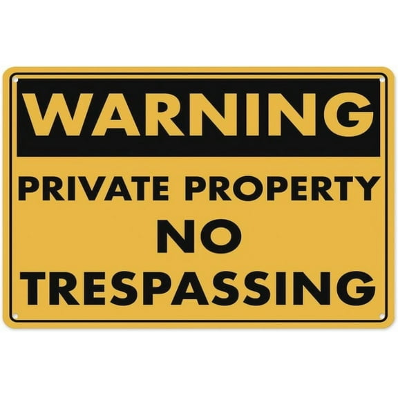 Warning Private Property No Trespassing Tin Sign Warning Metal Sign Vintage Wall Decor for Home Farm Bar Coffee Shop Club Decoration 8x12 Inch