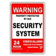 thumbnail image 1 of Warning Property Protected By ACS Security System Video Alarm Wireless Electronic Monitoring 24 Hour Police Dispatch Notice Aluminum Metal Sign 8"x12" Plate, 1 of 1