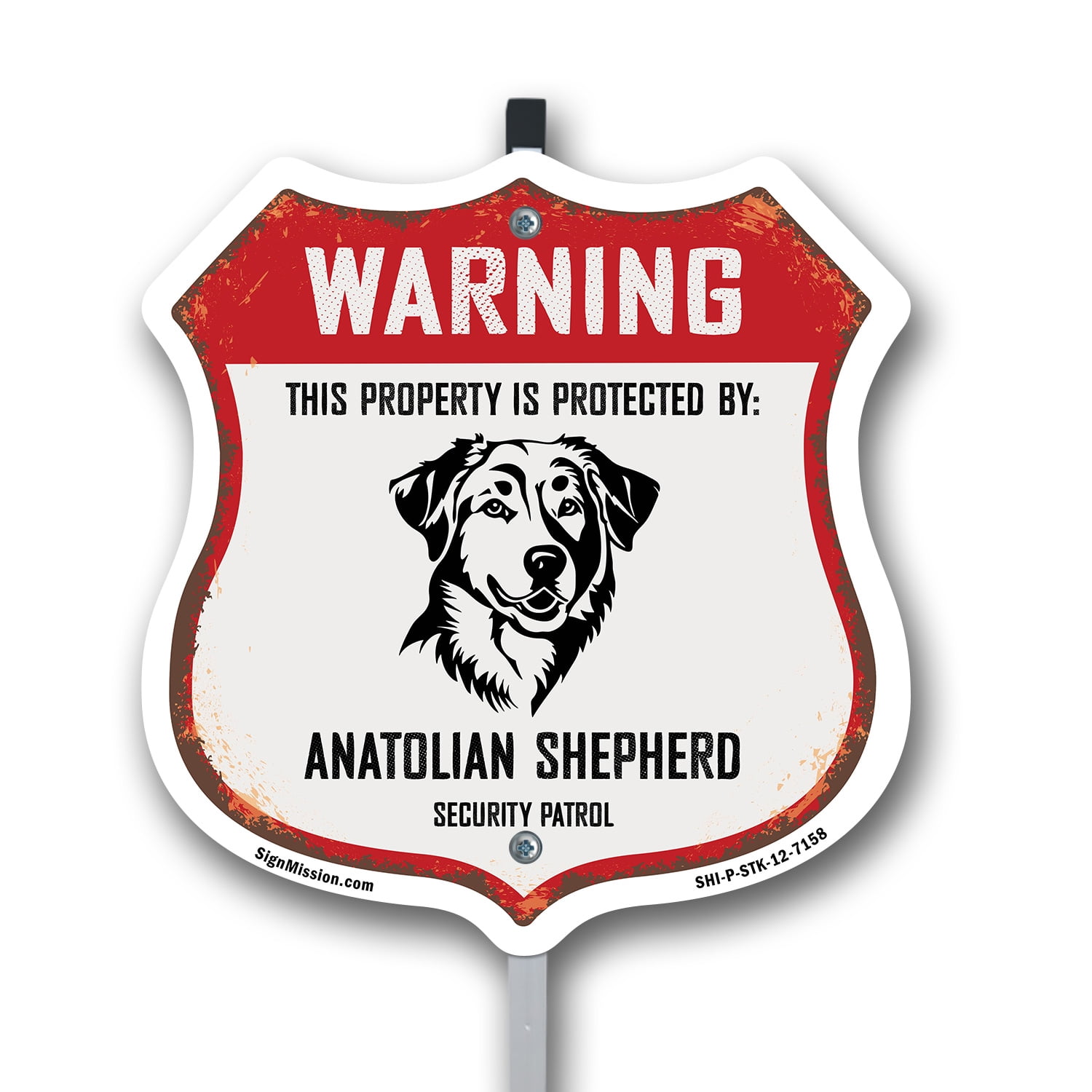 Warning This Property is Protected by Anatolian Shepherd 12 inch X 12 ...