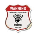 thumbnail image 1 of Warning This Property is Protected by Boerboel (2 Pack) 4 inch X 4 inch Shield Shaped Heavy Duty 3.2 mil Vinyl Decals Weather Resistant Made in the USA, 1 of 5