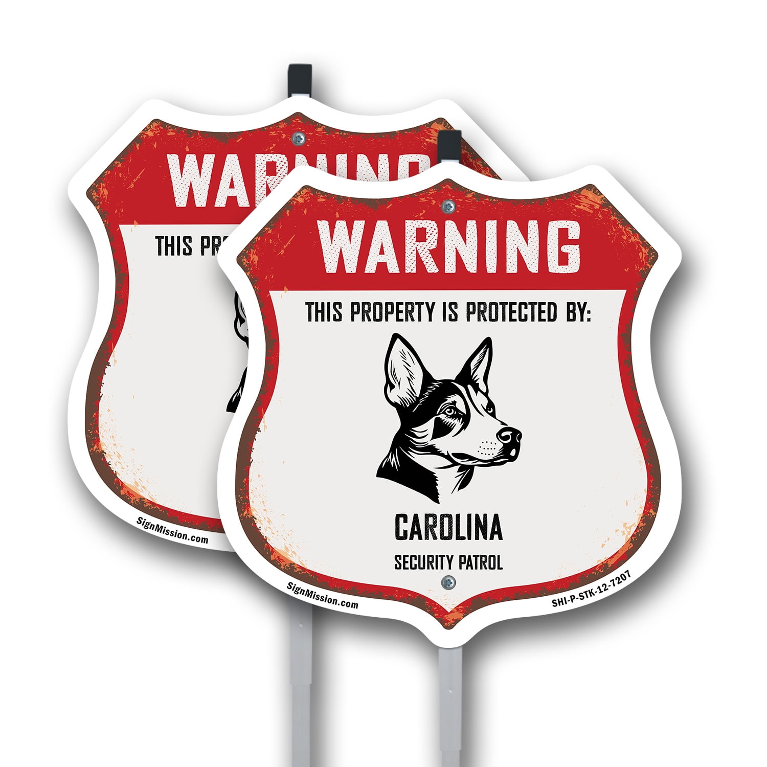 Warning This Property is Protected by Carolina (2 Pack) 12 inch X 12 ...
