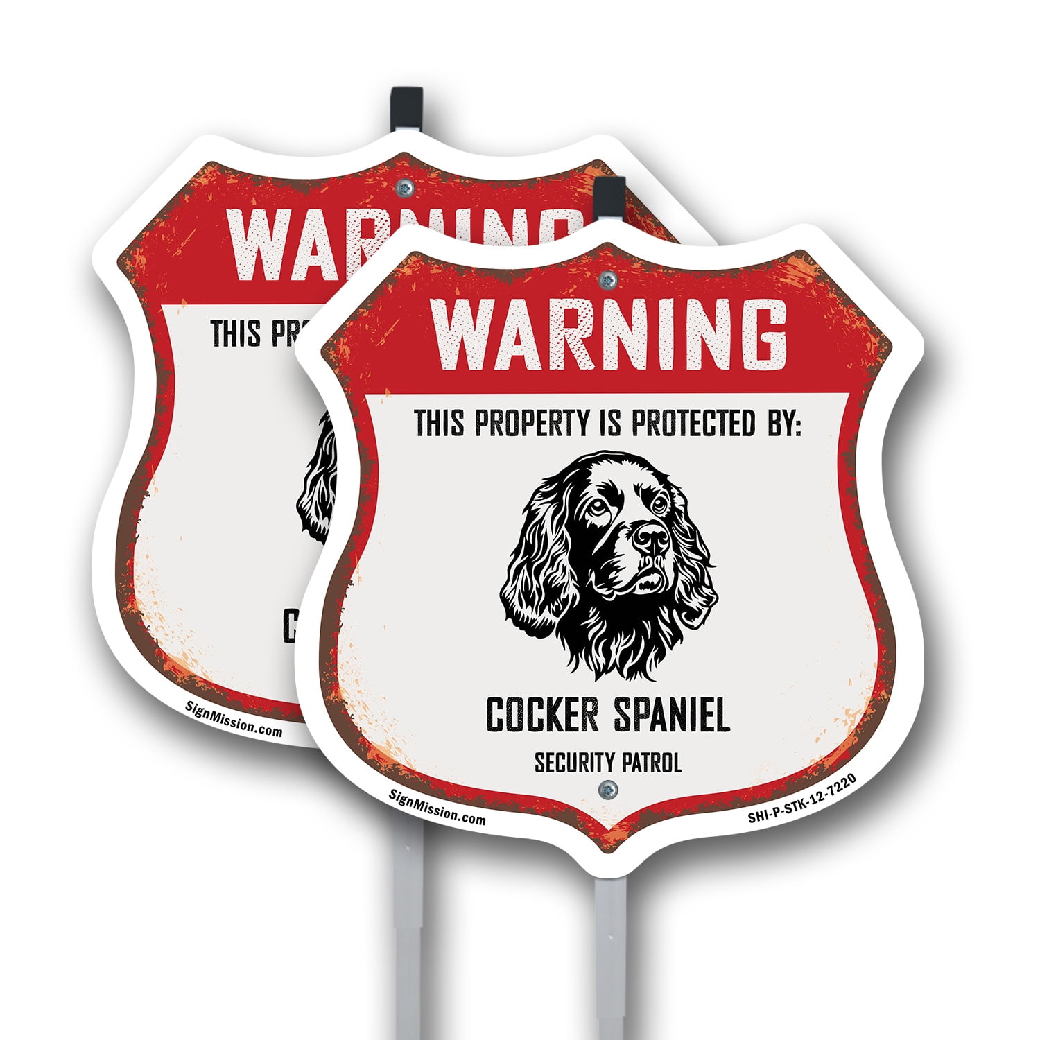 Warning This Property is Protected by Cocker Spaniel (2 Pack) 12 inch X ...