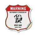 thumbnail image 1 of Warning This Property is Protected by Great Dane (2 Pack) 6 inch X 6 inch Shield Shaped Heavy Duty 3.2 mil Vinyl Decals Weather Resistant Made in the USA, 1 of 5