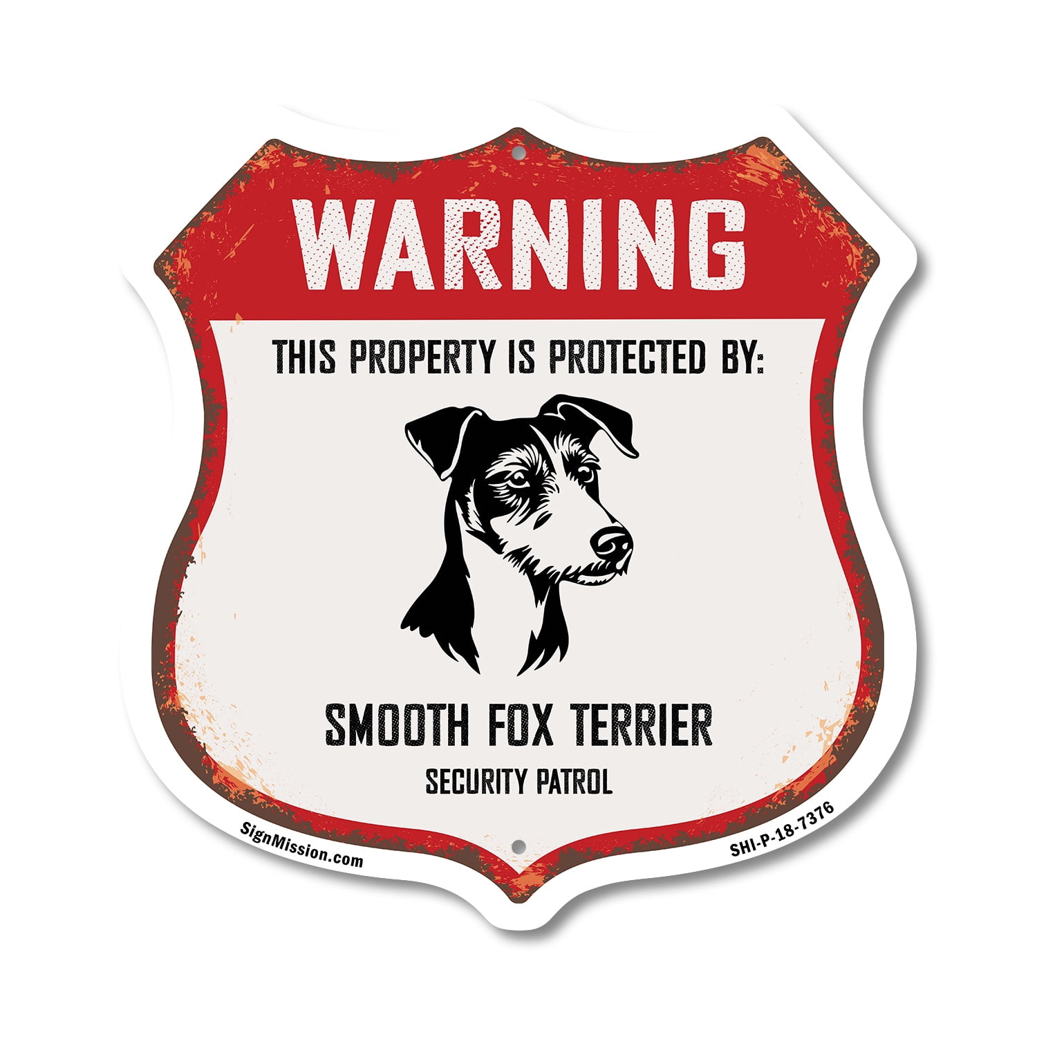 Warning This Property is Protected by Smooth Fox Terrier 12 inch X 12 ...