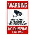 thumbnail image 1 of Warning This Property Is Protected By Video Surveillance Fine $250 Warning Sign, Metal Signs for Business Garage Street Wall Caution Custom Decor 8 x 12 Inch, 1 of 4