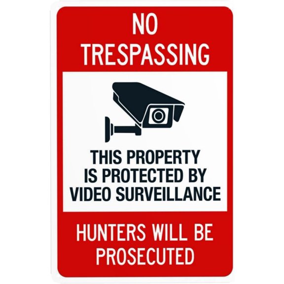 Warning This Property is Protected by Video Surveillance Hunters Metal Sign 8"x12", Security Safety Vintage Caution Decor, For Business Office Home Street Road Indoor Outdoor