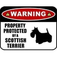 thumbnail image 1 of Warning Property Protected by a Scottish Terrier (Metal Aluminum Sign) Dog Sign Size: 16 x 12 Inch, 1 of 5