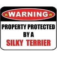thumbnail image 1 of Warning Property Protected by a Silky Terrier 9 inch x 11.5 inch Laminated Dog Sign, 1 of 4