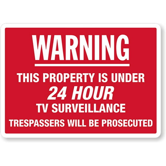 Warning Property Under Surveillance Metal Aluminum Sign Size: 16 x 12 Inch