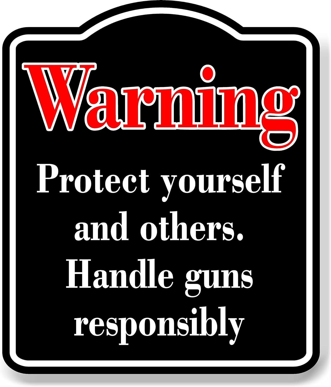 Warning Protect yourself and others. guns red black Aluminum Composite ...