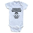 thumbnail image 1 of Warning Protected by a Siberian Husky Funny Cute Dog Breed Baby Bodysuit, 0-3 months white, 1 of 4