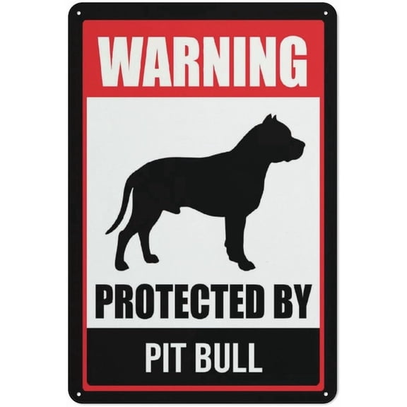 Warning Protected By Pit Bull Sign Warning Sticker-Security Sign Outdoor Sign 8"x12"
