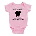 thumbnail image 1 of Warning: Protected by A American Eskimo Dog Funny Baby Rompers Baby Clothes (Pink,0-3 Months), 1 of 5