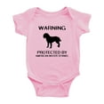 thumbnail image 1 of Warning: Protected by A American Water Spaniel Dog Funny Baby Rompers Bodysuit (Pink,12-18 Months), 1 of 5