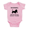 thumbnail image 1 of Warning: Protected by A Basset Hound Dog Funny Baby Rompers Infant Clothes (Pink,3-6 Months), 1 of 5