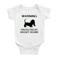 thumbnail image 1 of Warning: Protected by A Basset Hound Dog Funny Baby Rompers Infant Clothes (White,6-12 Months), 1 of 5