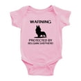 thumbnail image 1 of Warning: Protected by A Belgian Shepherd Dog Funny Baby Rompers Baby Clothes (Pink,12-18 Months), 1 of 5