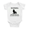 thumbnail image 1 of Warning: Protected by A Belgian Shepherd Dog Funny Baby Rompers Baby Clothes (White,18-24 Months), 1 of 5