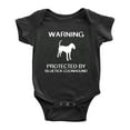 thumbnail image 1 of Warning: Protected by A Bluetick Coonhound Dog Funny Baby Rompers Infant Clothes (Black,3-6 Months), 1 of 5