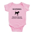 thumbnail image 1 of Warning: Protected by A Bluetick Coonhound Dog Funny Baby Rompers Infant Clothes (Pink,0-3 Months), 1 of 5