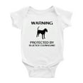 thumbnail image 1 of Warning: Protected by A Bluetick Coonhound Dog Funny Baby Rompers Infant Clothes (White,3-6 Months), 1 of 5