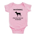 thumbnail image 1 of Warning: Protected by A Boxer Dog Funny Baby Rompers Baby Clothes (Pink,6-12 Months), 1 of 5