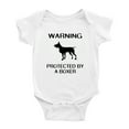 thumbnail image 1 of Warning: Protected by A Boxer Dog Funny Baby Rompers Baby Clothes (White,0-3 Months), 1 of 5