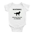 thumbnail image 1 of Warning: Protected by A Canaan Dog Funny Baby Rompers Newborn Clothes Outfits (White,18-24 Months), 1 of 5