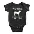 thumbnail image 1 of Warning: Protected by A Cane Corso Dog Funny Baby Bodysuit Newborn Clothes (Black,0-3 Months), 1 of 5