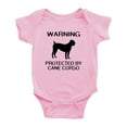thumbnail image 1 of Warning: Protected by A Cane Corso Dog Funny Baby Bodysuit Newborn Clothes (Pink,18-24 Months), 1 of 5