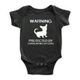 thumbnail image 1 of Warning: Protected by A Cardigan Welsh Corgi Dog Funny Baby Rompers Baby Clothes (Black,18-24 Months), 1 of 5
