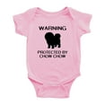 thumbnail image 1 of Warning: Protected by A Chow chow Dog Cute Baby Romperss Newborn Clothes (Pink,12-18 Months), 1 of 5