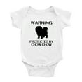 thumbnail image 1 of Warning: Protected by A Chow chow Dog Cute Baby Romperss Newborn Clothes (White,0-3 Months), 1 of 5