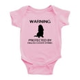 thumbnail image 1 of Warning: Protected by A English Cocker Spaniel Dog Funny Baby Rompers Bodysuit (Pink,3-6 Months), 1 of 5