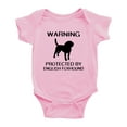 thumbnail image 1 of Warning: Protected by A English Foxhound Dog Funny Baby Rompers Infant Clothes (Pink,0-3 Months), 1 of 5