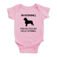 thumbnail image 1 of Warning: Protected by A Field Spaniel Dog Funny Baby Romper Creeper (Pink,12-18 Months), 1 of 5