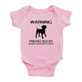 thumbnail image 1 of Warning: Protected by A German Shorthaired Pointer Dog Funny Baby Bodysuit Romperss (Pink,12-18 Months), 1 of 5