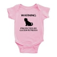 thumbnail image 1 of Warning: Protected by A Golden Retriever Dog Funny Baby Rompers Infant Clothes (Pink,3-6 Months), 1 of 5