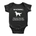thumbnail image 1 of Warning: Protected by A Gordon Setter Dog Funny Baby Clothes Unisex (Black,0-3 Months), 1 of 5