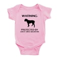 thumbnail image 1 of Warning: Protected by A Great Swiss Mountain Dog Funny Baby Bodysuit Romperss (Pink,3-6 Months), 1 of 5