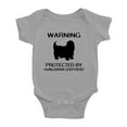 thumbnail image 1 of Warning: Protected by A Hungarian Shepherd Dog Funny Baby Bodysuit Newborn Clothes (Gray,3-6 Months), 1 of 5