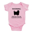 thumbnail image 1 of Warning: Protected by A Hungarian Shepherd Dog Funny Baby Bodysuit Newborn Clothes (Pink,3-6 Months), 1 of 5