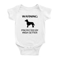 thumbnail image 1 of Warning: Protected by A Irish Setter Dog Funny Baby Bodysuits (White,0-3 Months), 1 of 5