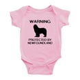 thumbnail image 1 of Warning: Protected by A Newfoundland Dog Funny Baby Bodysuit Newborn Clothes (Pink,18-24 Months), 1 of 5