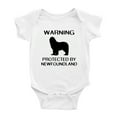 thumbnail image 1 of Warning: Protected by A Newfoundland Dog Funny Baby Bodysuit Newborn Clothes (White,6-12 Months), 1 of 5