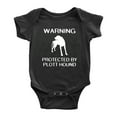 thumbnail image 1 of Warning: Protected by A Plott Hound Dog Funny Baby Rompers Infant Clothes (Black,3-6 Months), 1 of 5
