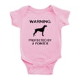 thumbnail image 1 of Warning: Protected by A Pointer Dog Funny Baby Rompers Baby Clothes (Pink,0-3 Months), 1 of 5