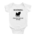 thumbnail image 1 of Warning: Protected by A Pug Dog Funny Baby Rompers Newborn Clothes Outfits (White,18-24 Months), 1 of 5